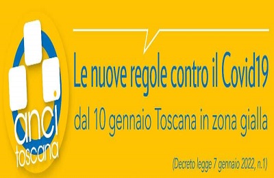 Dal 10 gennaio 2022 la Toscana è in zona gialla