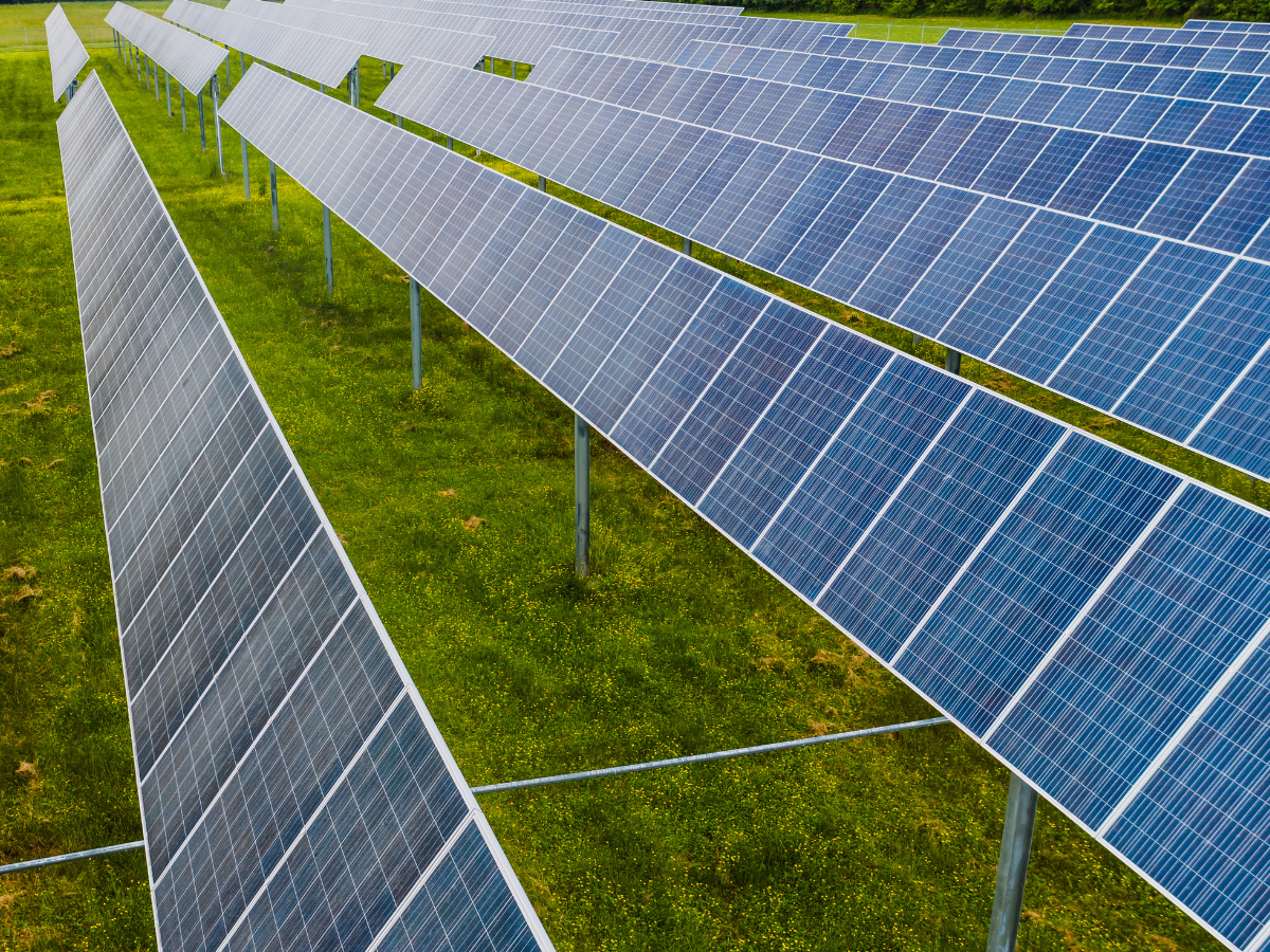 pannelli fotovoltaici su un terreno