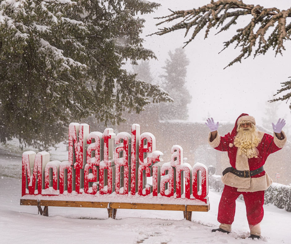 Natale a Montepulciano Babbo Natale sotto la neve